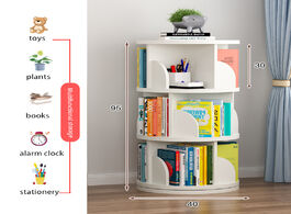 Foto van Meubels three layer bookshelf storage rack rotatable simple creative home picture book