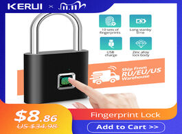Foto van Beveiliging en bescherming kerui waterproof usb charging fingerprint lock smart padlock door 0.1sec 