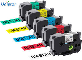 Foto van Computer unistar tze251 24mm printer ribbons compatible with brother p touch laminated label tapes b