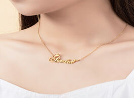 Foto van Sieraden ailin 18k gold plated name necklace women nameplate pendant stainless steel custom personal
