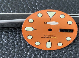 Foto van Horloge watch parts 28.5mm enamel orange dial luminous marks suitable for japan nh36a automatic move