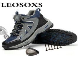 Foto van Schoenen leosoxs plus size men s steel toe cap protective work boots shoes anti smashing comfort new