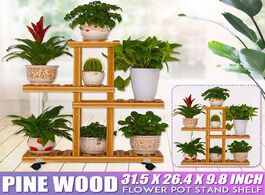 Foto van Meubels wooden flower rack plant stand multi shelves bonsai display shelf garden patio balcony stand