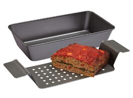 Foto van Huis inrichting 12 inch chicago metallic professional healthy meatloaf pan non stick barbecue tray r