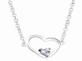 Foto van Sieraden new 925 sterling silver necklace asymmetric hearts of love with crystal for women wedding g