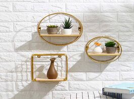 Foto van Huis inrichting nordic iron round grid wall storage rack shelf hanging geometric figure decoration l