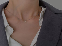 Foto van Sieraden s925 sterling silver choker necklaces geometric irregular round clavicle chain cute accesso