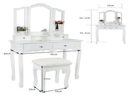 Foto van Meubels europe and america dressers for bedroom makeup furniture with 3 mirrors 4 drawers stool sets