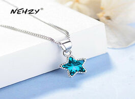 Foto van Sieraden nehzy 925 sterling silver new woman fashion jewelry high quality blue crystal zircon pentag