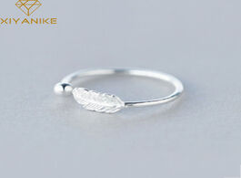 Foto van Sieraden xiyanike 925 sterling silver new fashion feather opening rings creative simple party jewelr