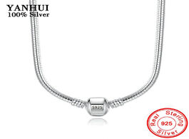Foto van Sieraden with certificate 45 60cm 925 sterling silver snake chain necklace fit pendants beads charms