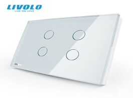 Foto van Elektrisch installatiemateriaal livolo us standard wall light touch switch 4gang 1way ac 110 250v wh