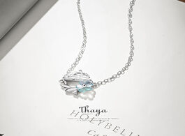 Foto van Sieraden thaya real 925 silver designer sterling blue flower crystal carving pendant necklace for wo