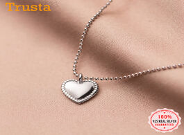 Foto van Sieraden trustdavis real 925 sterling silver fashion romantic heart love pendant beads chain clavicl