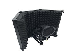 Foto van Elektronica microphone isolation shield 3 panel wind screen filter foldable with 8 and 5 threaded fo