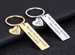 Foto van Sieraden custom keychain personalized gift engrave name and date my love life friend for couples men
