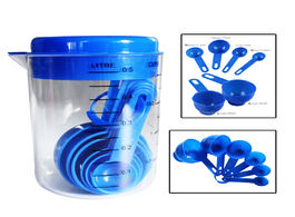 Foto van Huis inrichting 7 pcs set blue plastic measuring cup kitchen tools spoons sets for baking coffee gra