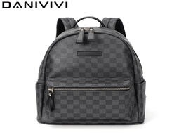 Foto van Tassen fashion backpack men s shoulder bag plaid designer travel backpacks for handbag soft leather 