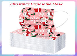 Foto van Schoonheid gezondheid 50pcs christmas disposable mask adult child 3 layer non woven ear loop breatha