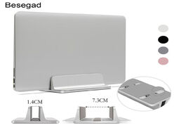 Foto van Computer besegad vertical adjustable laptop stand aluminium portable notebook mount support base hol
