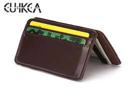 Foto van Tassen cuikca korean unisex magic wallet money clip slim purse women men retro leather credit card c