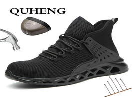 Foto van Schoenen quheng work safety shoes for men summer breathable boots working steel toe anti smashing co