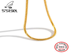 Foto van Sieraden s steel necklace sterling 925 silver for women minimalist snake chain gold necklaces collar