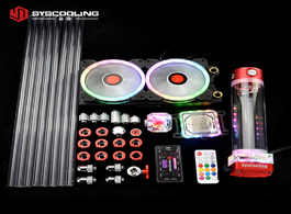 Foto van Computer syscooling pc water cooling kit for amd am4 ryzen cpu socket 240mm copper radiator rgb supp