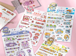 Foto van Kantoor school benodigdheden 6 pcs lot cute cartoon rabbit girl decorative stationery daily stickers