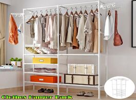 Foto van Meubels simple style clothes rack floor standing hanging colorful storage shelf hanger racks couple 
