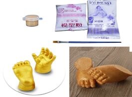 Foto van Baby peuter benodigdheden 3d hand foot print mold powder plaster casting kit gift birthday handprint