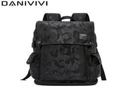 Foto van Tassen waterproof school bags for teenager boys camouflage black leather backpack men travel laptop 