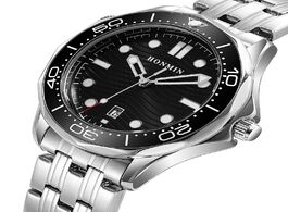 Foto van Horloge honmin seamaster chronograph 42mm blue dial stainless steel quartz men s watch
