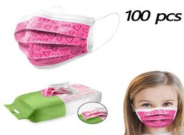 Foto van Baby peuter benodigdheden 50 100pc disposable children mask nonwove 3 layer ply filter printed fashi