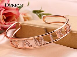Foto van Sieraden doremi crystal hollow name bangle with stone bar bracelet custom personalized bracelets rhi