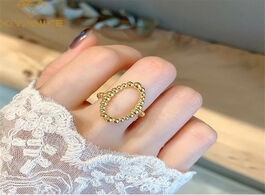 Foto van Sieraden xiyanike 925 sterling silver fashion ins trend niche design hollow ring face round bead ret