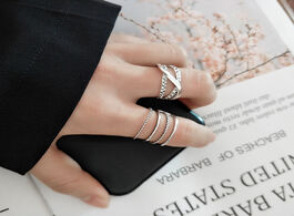 Foto van Sieraden 925 sterling silver vintage rings creative multilayer cross geometric handmade for women pa