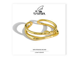 Foto van Sieraden s steel bowkont rings 925 sterling silver for women korean minimalist irregular gold design