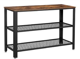Foto van Meubels industrial side coffee table end telephone with 2 tier mesh shelves storage rack for office 