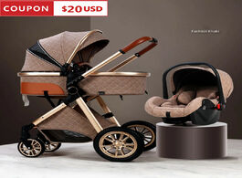 Foto van Baby peuter benodigdheden 2020 new stroller 3 in 1 high landscape reclining carriage foldable light 