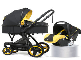 Foto van Baby peuter benodigdheden luxury stroller 3 in 1 with car seat portable reversible high landscape ho