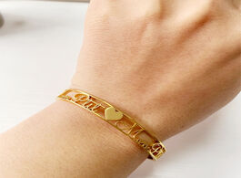 Foto van Sieraden custom name bracelets bangles stainless steel personalized roman numerals birth date latitu
