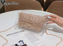 Foto van Tassen transparent jelly pvc clear bags for women chains straw crossbody female fashion mini handbag
