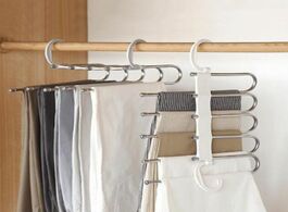 Foto van Huis inrichting multi functional pants rack adjustable closet organizer space saving metal trousers 