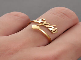 Foto van Sieraden adjustable custom ring personalized letter heart name rings stainless steel love wedding fo