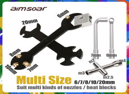 Foto van Computer 2pcs 6mm 7mm l shaped wrench tool for fixed mk8 e3d brass nozzle 3d printer accessories