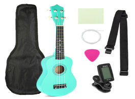 Foto van Sport en spel 21 inch green soprano ukulele basswood 4 strings hawaiian guitar musical instruments w
