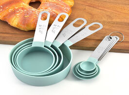 Foto van Huis inrichting 4pcs set measuring spoon stainless steel handle cup kitchen plastic scale baking too