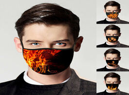 Foto van Beveiliging en bescherming adult cotton mouth mask fire printed cover reusable washable facial anti 