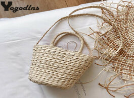 Foto van Tassen new bag for women straw woven basket shoulder tote fashion summer beach rattan handbag purse